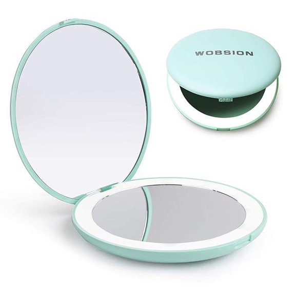 WOBSION LED Travel Makeup Mirror 2-Sided Compact