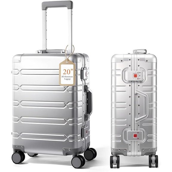 UrbanExplorer Aluminum Carry-On Spinner Suitcase