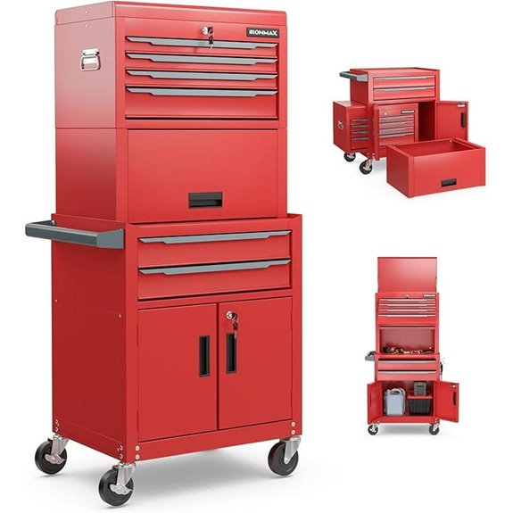 Goplus 6-Drawer Lockable Rolling Tool Chest