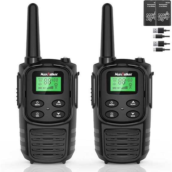 Long Range Rechargeable Walkie Talkies (2-Pack)