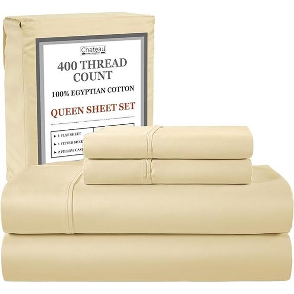 Egyptian Cotton Queen Sheet Set 400TC Soft & Durable