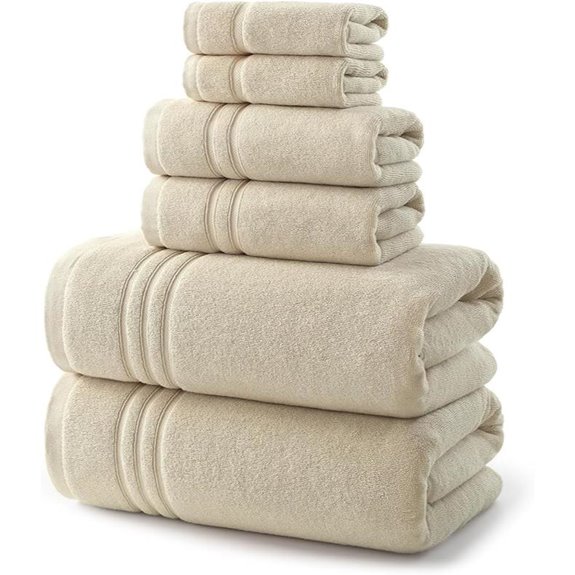 REDKISS 6-Piece Luxury Cotton Bath Towel Set