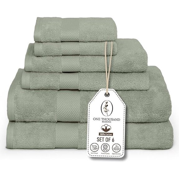 Luxury Sage Green Cotton Towel Set (6 Pieces)