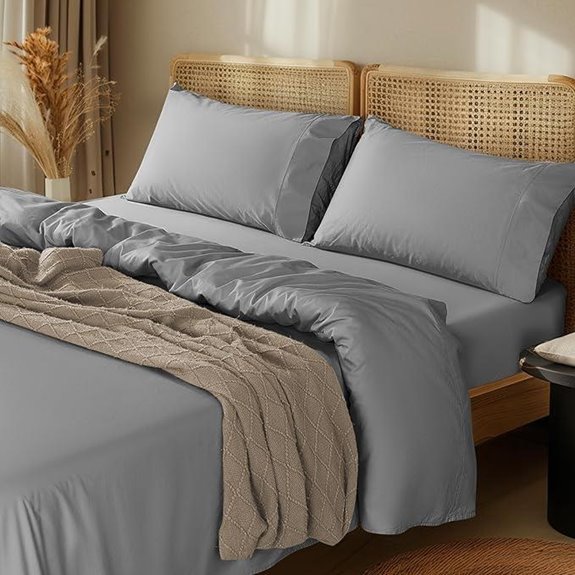 Egyptian Cotton Bed Sheets Set King 4 Pieces