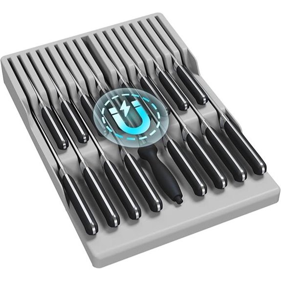 Lifewit Magnetic Knife Drawer Organizer (Gray)