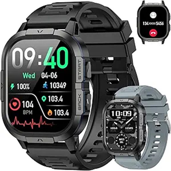 Men's Waterproof Fitness Smartwatch with Heart Rate Monitor