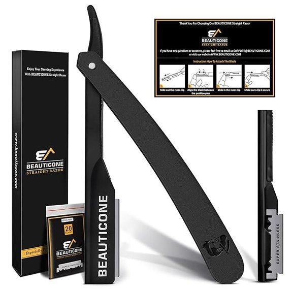 BEAUTICONE Men's Straight Razor Kit with Blades