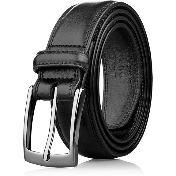 MILORDE Men's Genuine Leather Dress Belt