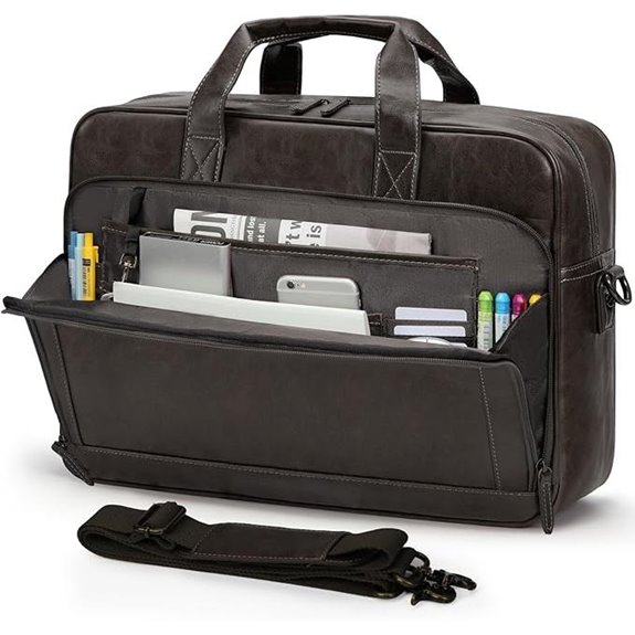 Rainsmore Men's Leather Laptop Bag for Work and Travel