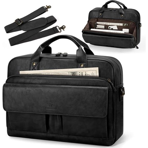 Rainsmore Men's 15.6 PU Leather Messenger Bag