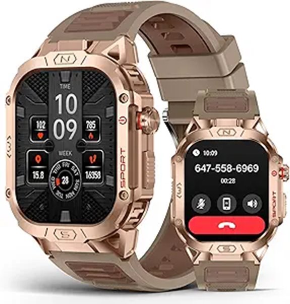 SOUYIE Military Smart Watch with Health & LED Flashlight