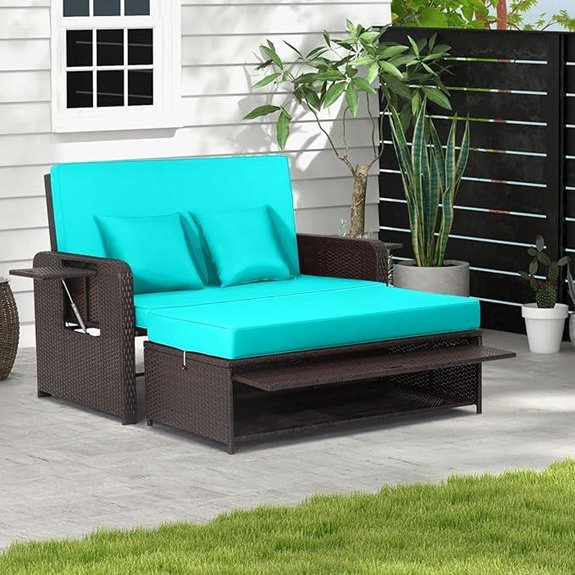 LDAILY Moccha Outdoor Wicker Daybed Set