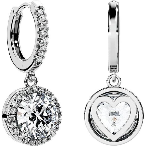 Moissanite Drop Earrings Sterling Silver for Women