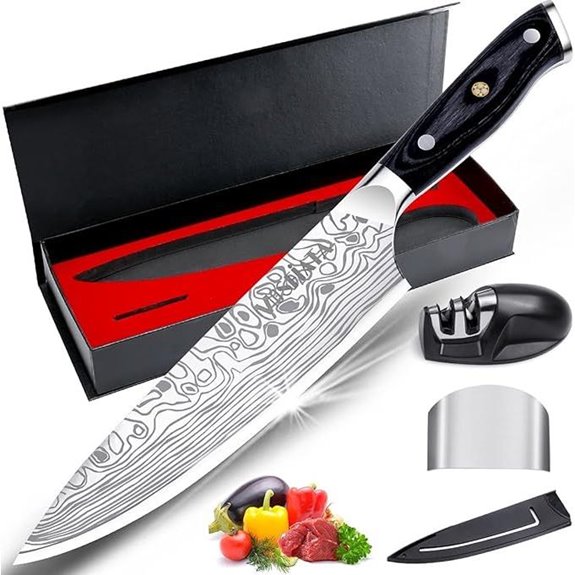 MOSFiATA 8 Chef's Knife with Sharpener and Case