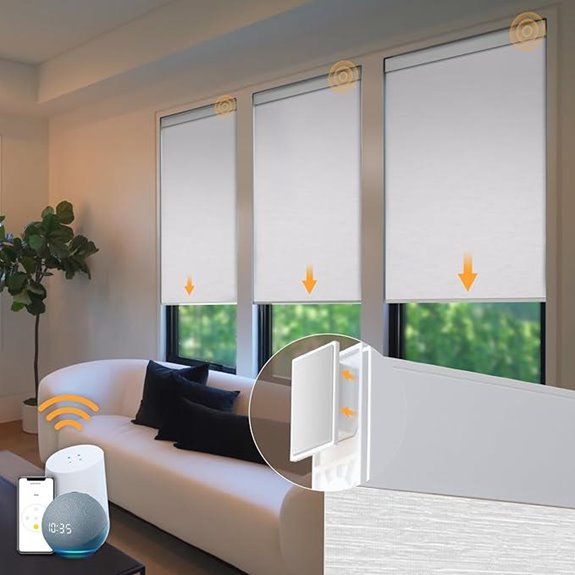 Motorized Smart Window Blinds with Remote (White 35x72)