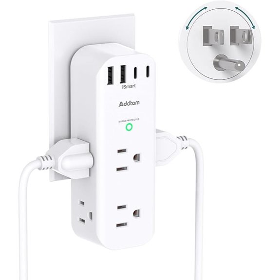 Multi-Outlet Surge Protector with USB and Wall Mount