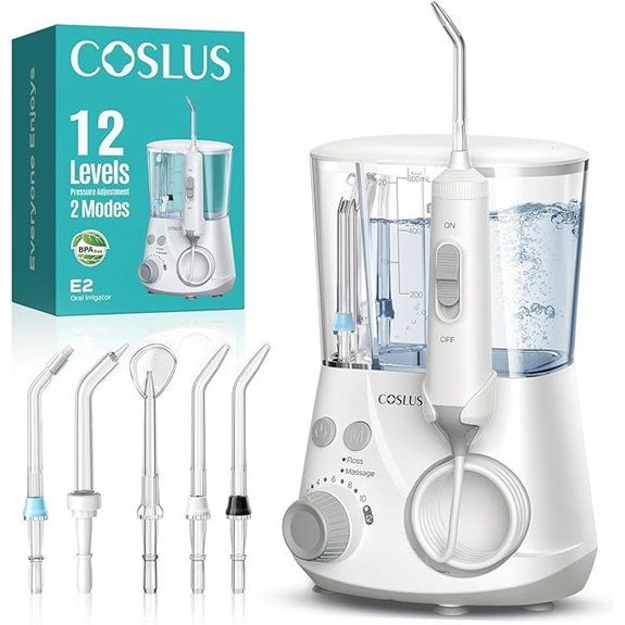 COSLUS Water Flosser with Multiple Settings and Tips