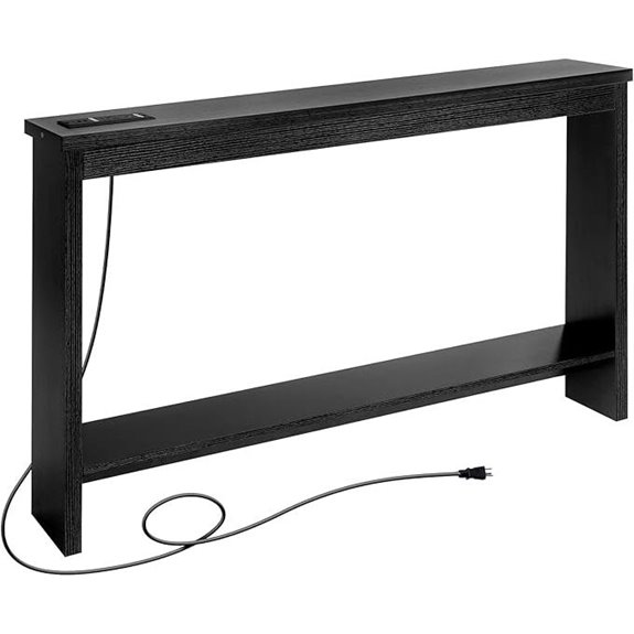 ZGREN Narrow Sofa Table with USB Charging Station