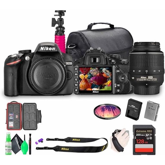 Nikon D3200 DSLR Camera Kit with 128GB Accessory Bundle