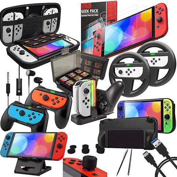 Orzly Nintendo Switch Accessory Bundle (Jet Black)