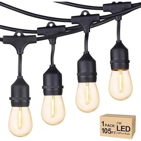 outdoor 105 foot dimmable lights