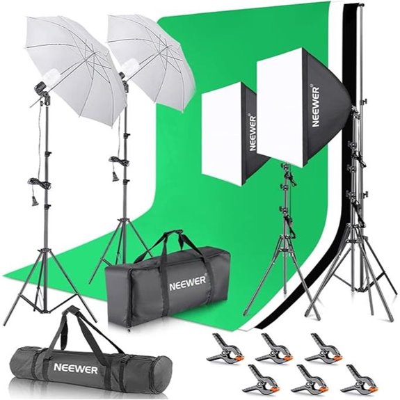 NEEWER Photography Lighting Kit with Backdrops and Softbox