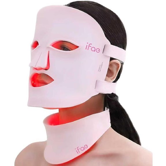 Red Light Therapy Face & Neck Mask (Pink)