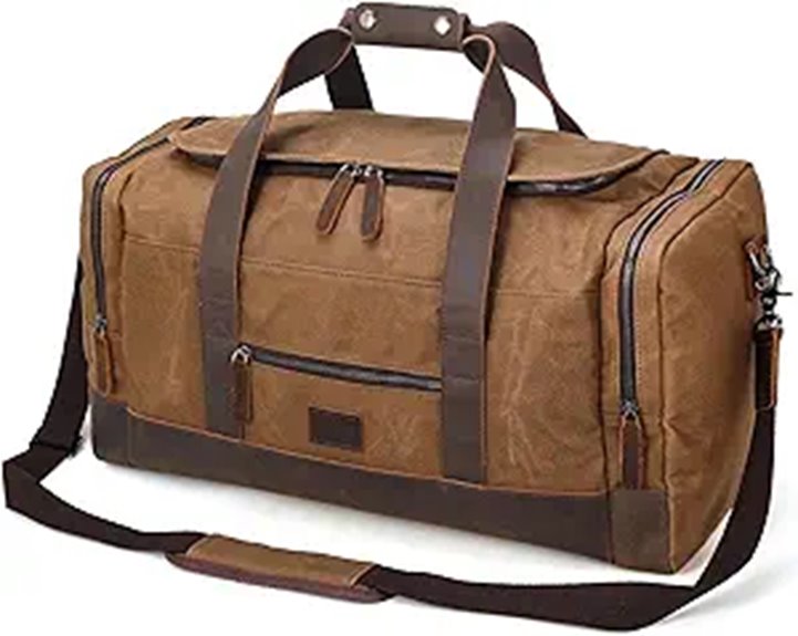 Polare 23 Waxed Canvas Cowhide Leather Duffle Bag