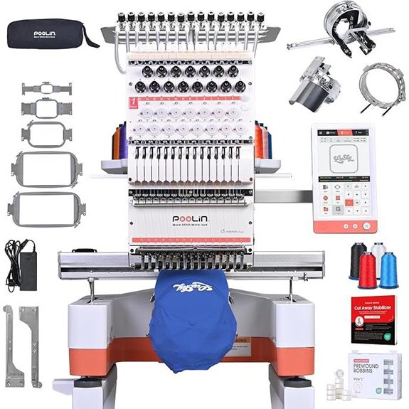 Poolin EOM 15 Needles Embroidery Machine with Software