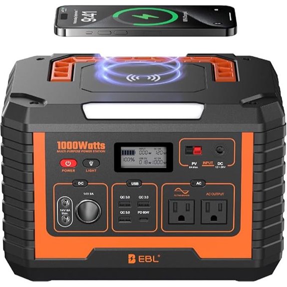 EBL 1000W Portable Power Station with Solar