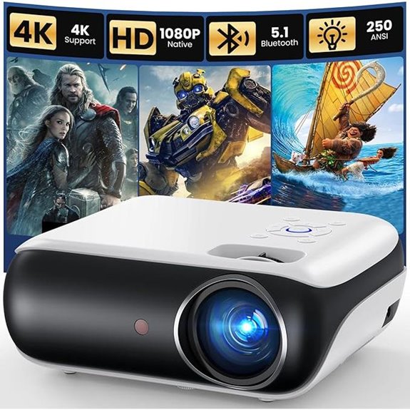 HAPPRUN 1080P Bluetooth Mini Portable Projector