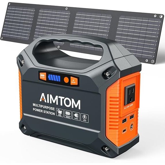 AIMTOM 155Wh Portable Power Station with Solar Panel