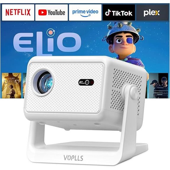 VOPLLS Portable 4K WiFi Bluetooth Mini Projector