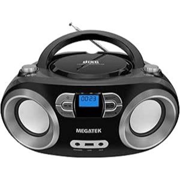 MEGATEK Portable CD Player Boombox with Bluetooth