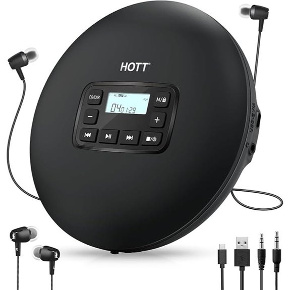 HOTT C204 Portable CD Player with Anti-Skip Protection