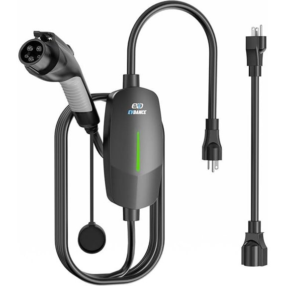 Portable Level 1&2 EV Charger with 25ft Cable