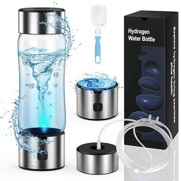 Hydrogen Water Bottle Generator for Travel & Gym