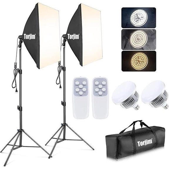 Torjim Softbox Photography Lighting Kit with LED Bulbs