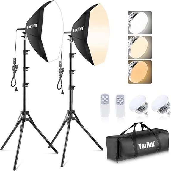 Torjim Softbox Lighting Kit with LED Bulbs