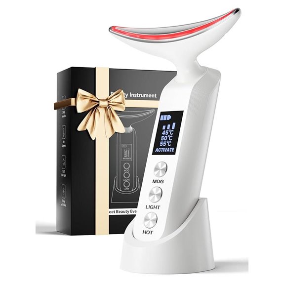 Portable Face Massager with Red Light & Heat