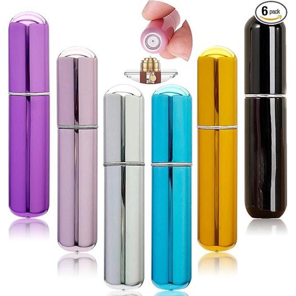 Travel-Size Refillable Perfume Atomizer Spray (6 Pack)