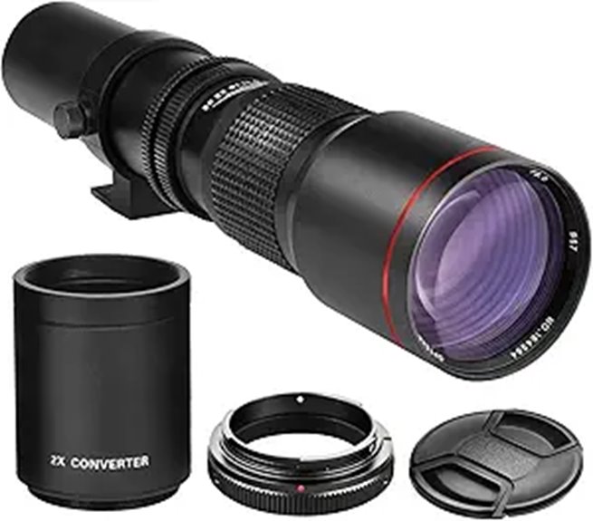 High-Power 500mm/1000mm Manual Telephoto Lens