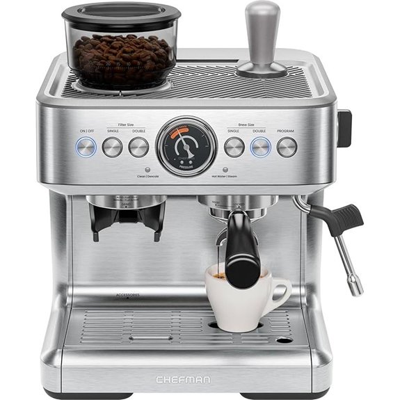 Chefman Crema Supreme Espresso Machine with Milk Frother