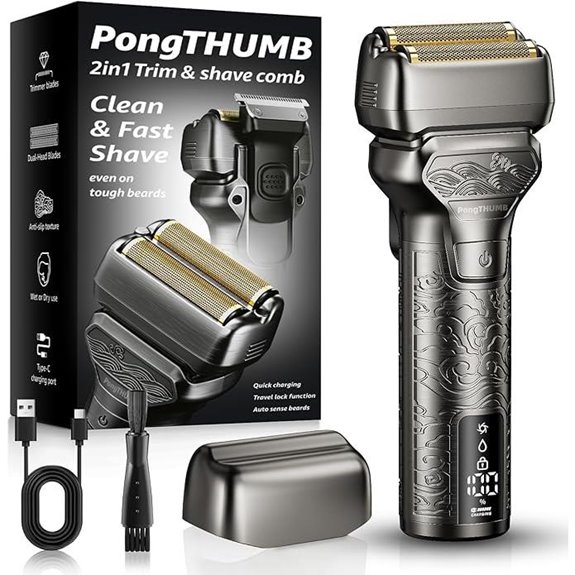 Rechargeable Men’s Electric Razor with Trimmer and LED