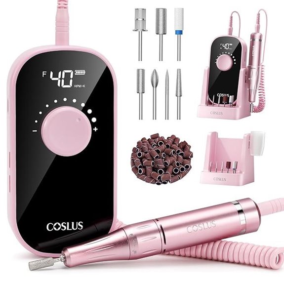 COSLUS Rechargeable Electric Nail Drill with Stand