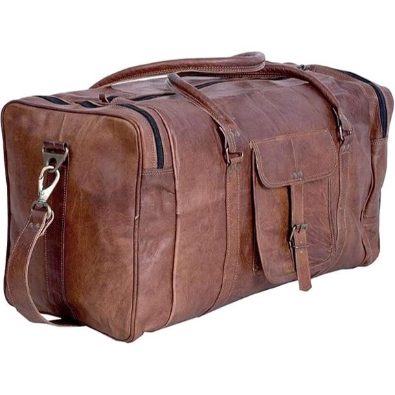 Vintage Leather Duffel Bag for Travel & Sports