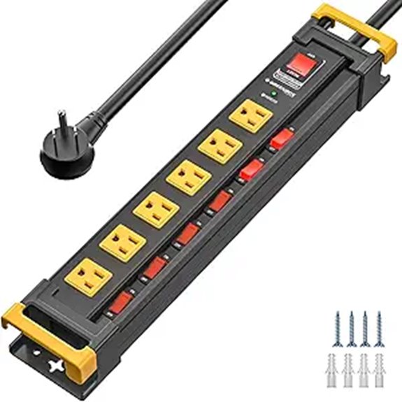 Heavy Duty Power Strip with Surge Protection and Switches