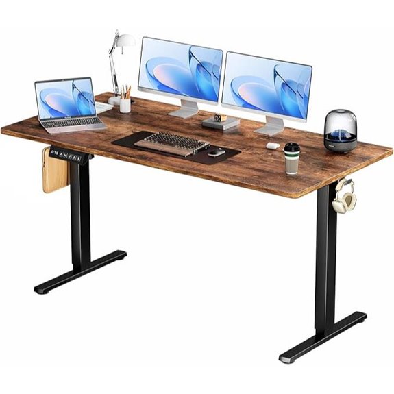 Smug Electric Standing Desk 63 Inch Rustic Brown