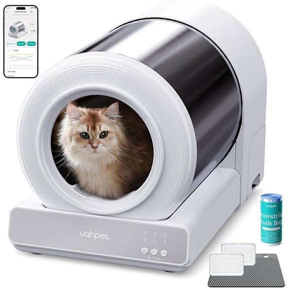 uahpet Self-Cleaning Stainless Steel Cat Litter Box