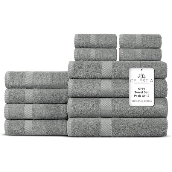 Cotton Bath Towel Set of 12 for Spa and Home